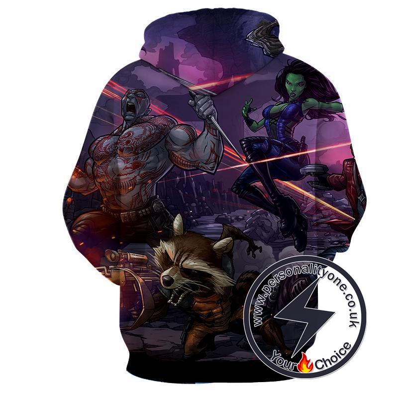 Thanos-Gamora-Rocket Raccoon 3D-Guardian Of Galaxy Hoodies